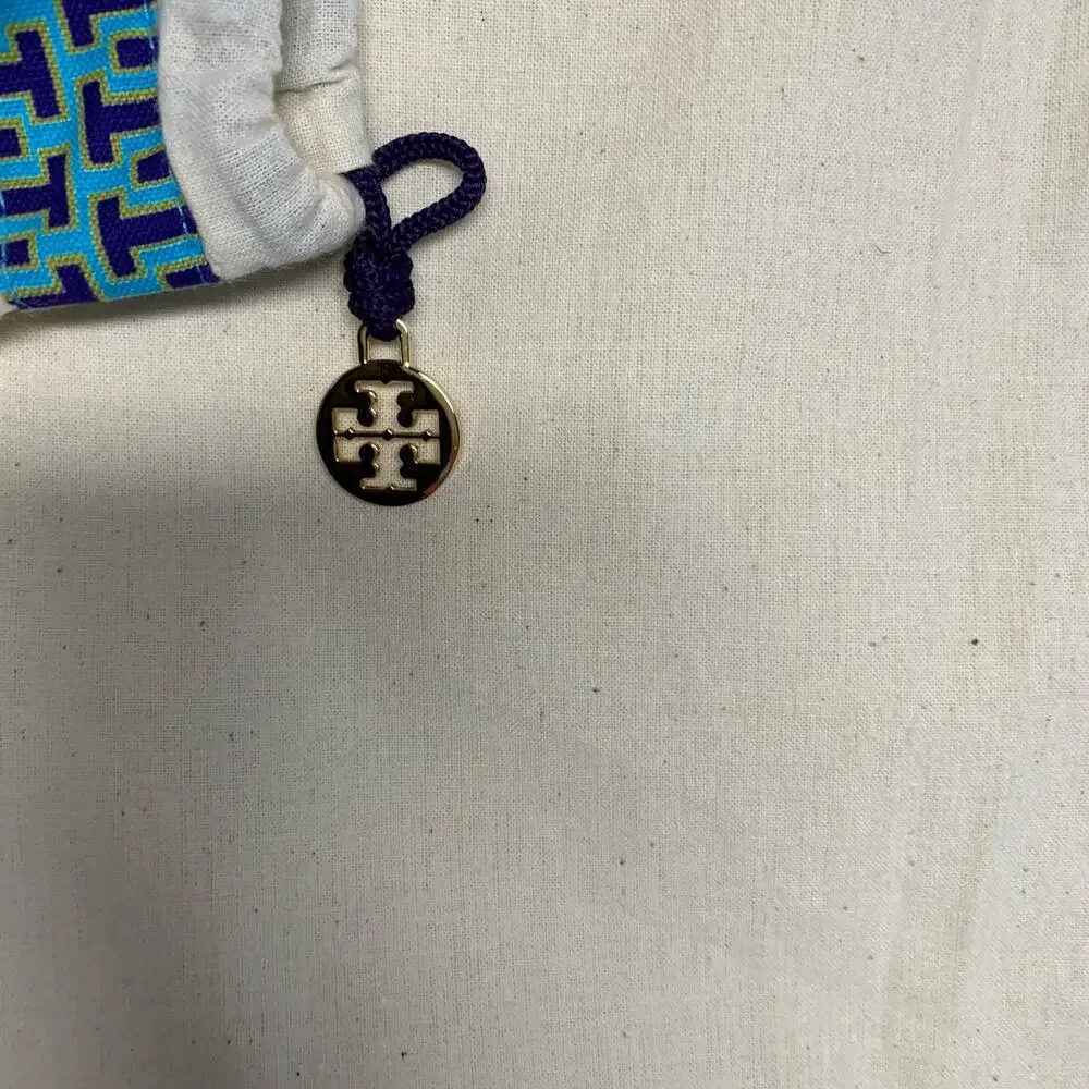 Tory Burch Dust Bag 12 x 15 Cream Blue Purple T Monogram